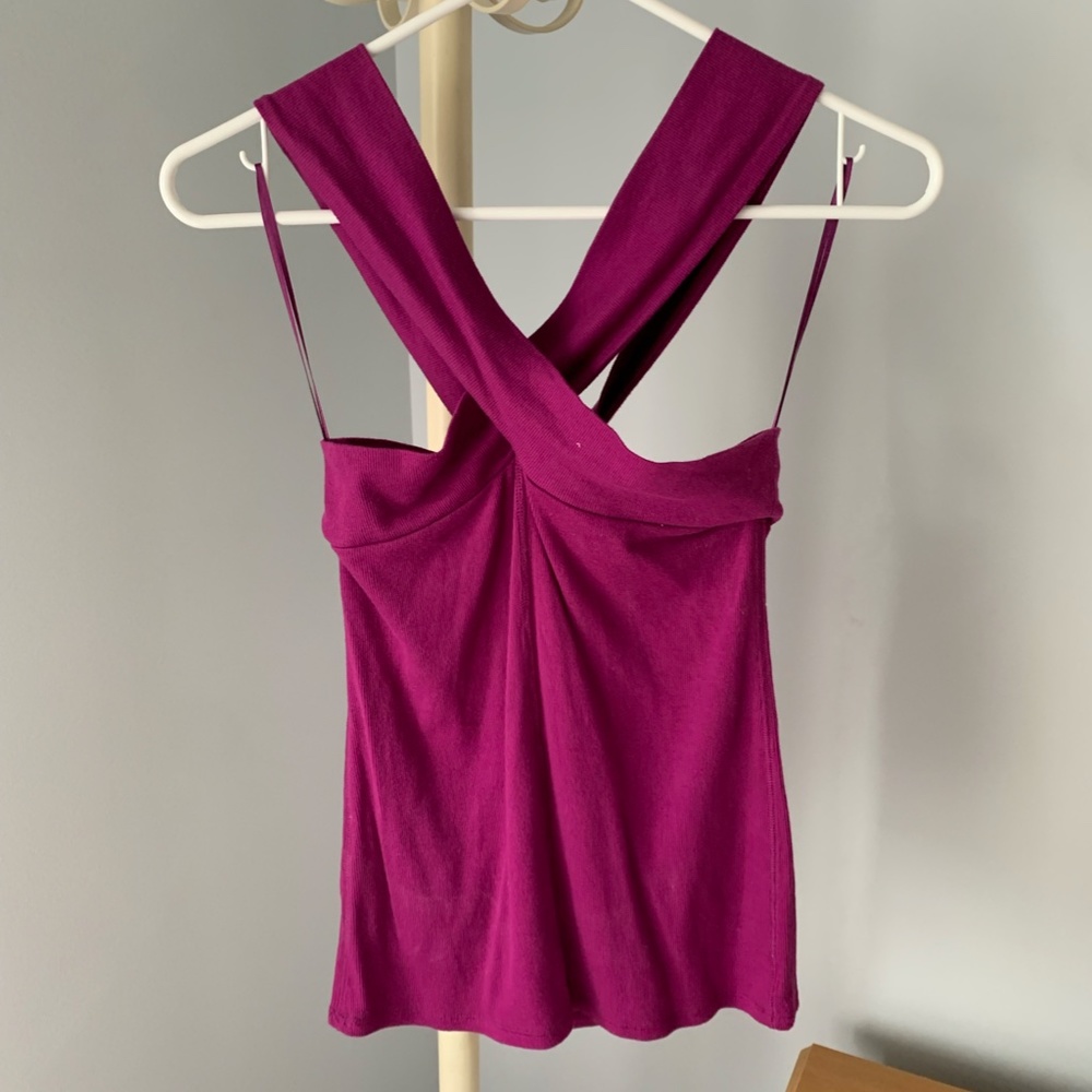 Free People Off The Shoulder Magenta Tank Top